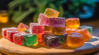Delta 9 gummies on a table