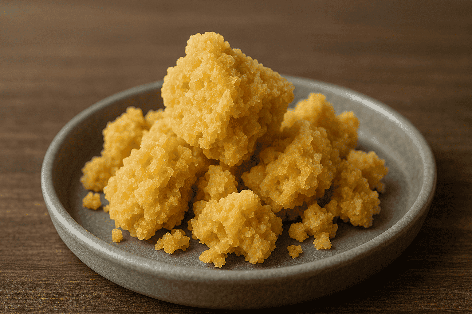 THCA crumble on a table