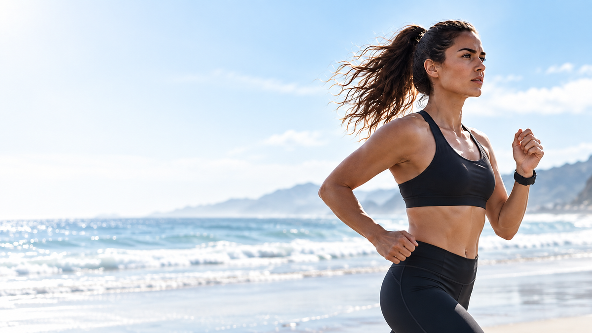 Endurance athlete training outdoors